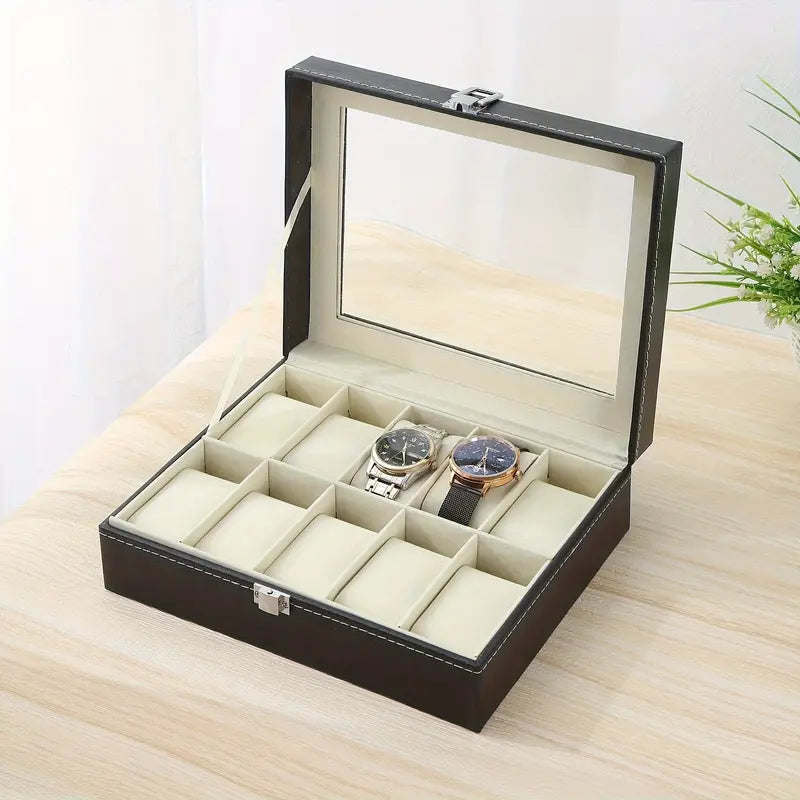 Luxury 10-Slot Watch Display Box ⌚