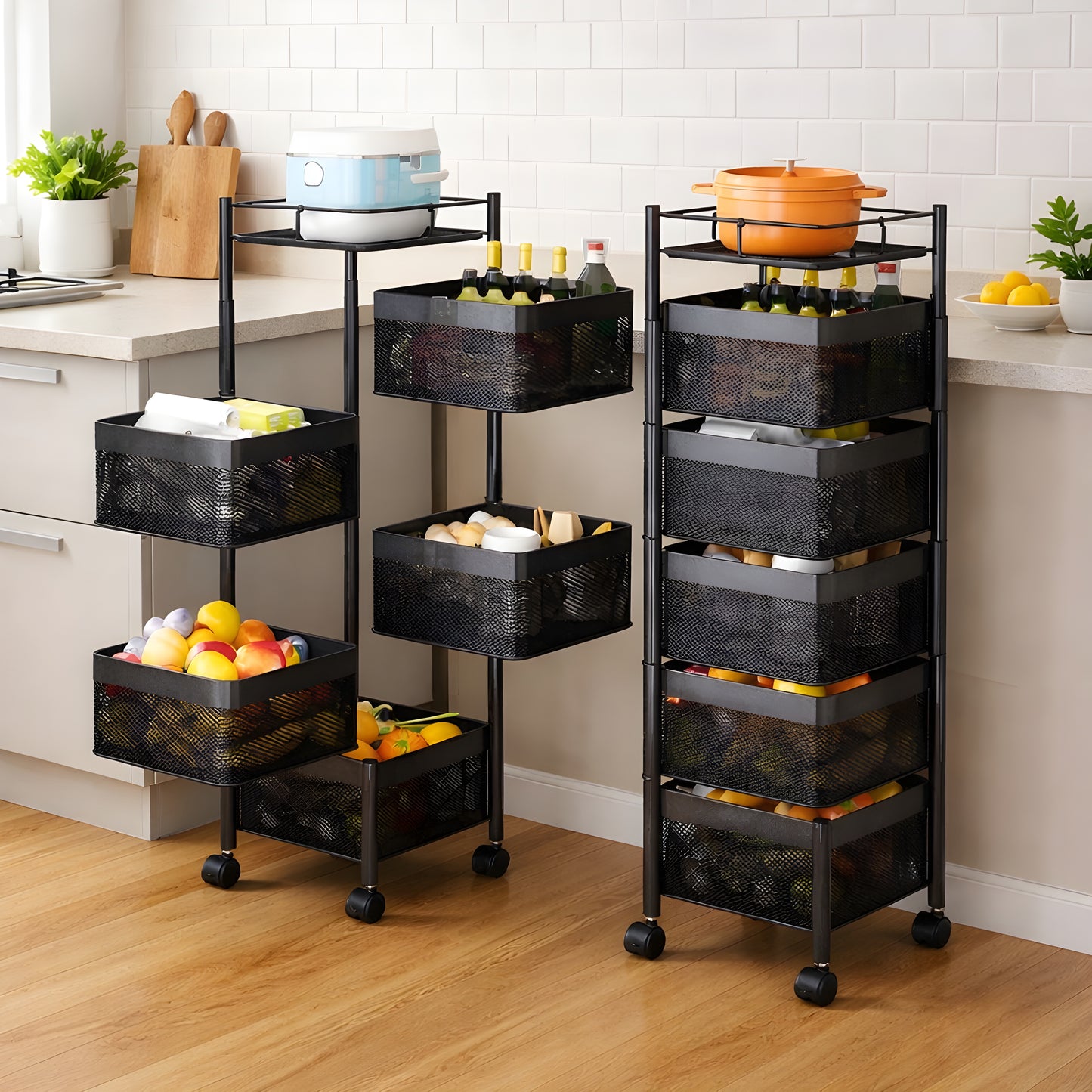 Multipurpose Kitchen Storage Rack with Wheels