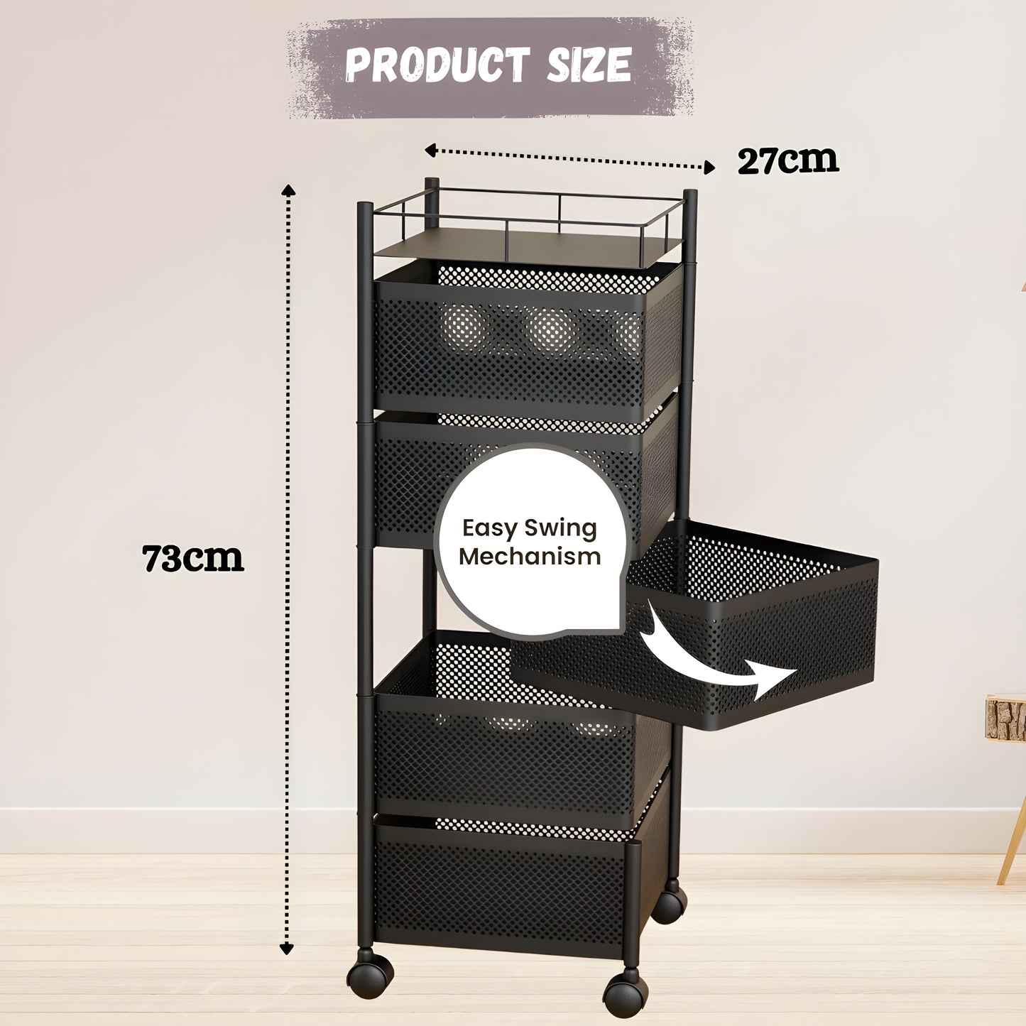 Multipurpose Kitchen Storage Rack with Wheels