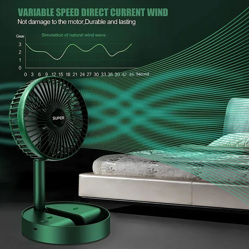 Powerful Rechargeable Folding Table Fan☢️