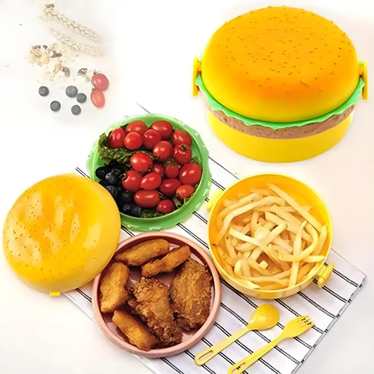 Cute Burger Shaped Lunch Box🍔