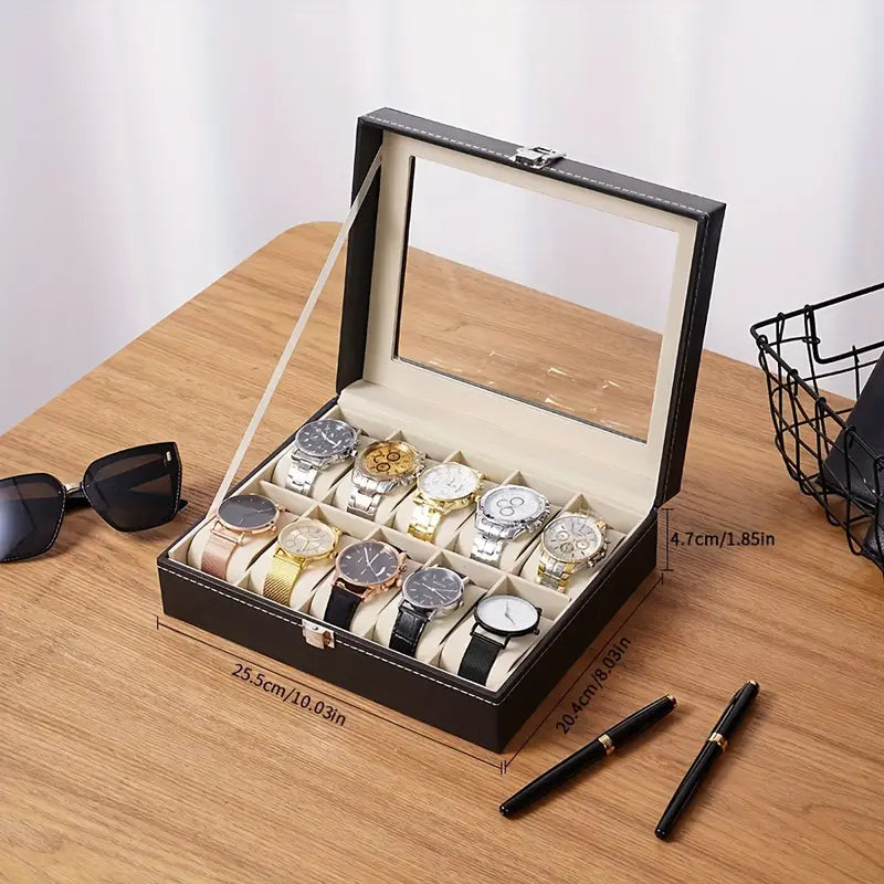 Luxury 10-Slot Watch Display Box ⌚