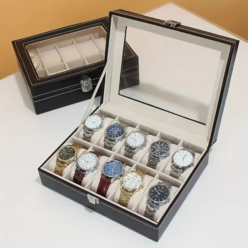 Luxury 10-Slot Watch Display Box ⌚