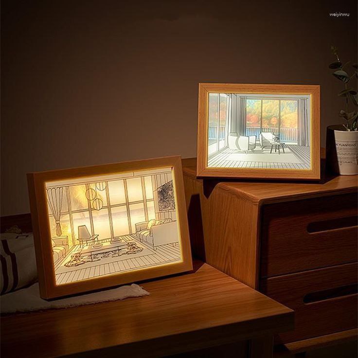 Decorative 3D LED Painting Wooden Frame🖼️