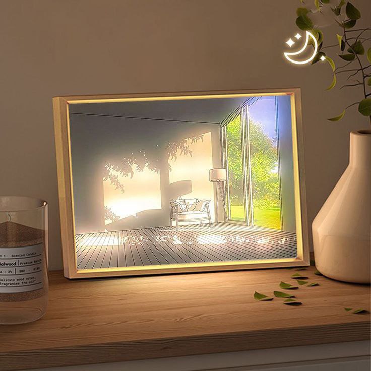 Decorative 3D LED Painting Wooden Frame🖼️