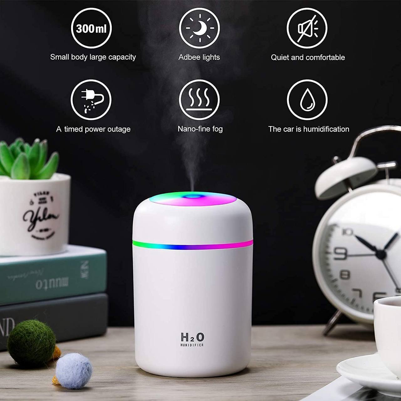 Colourful Night Light Humidifier ⚡