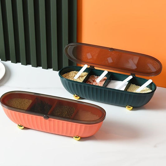 4-Compartment Spice Organizer Box