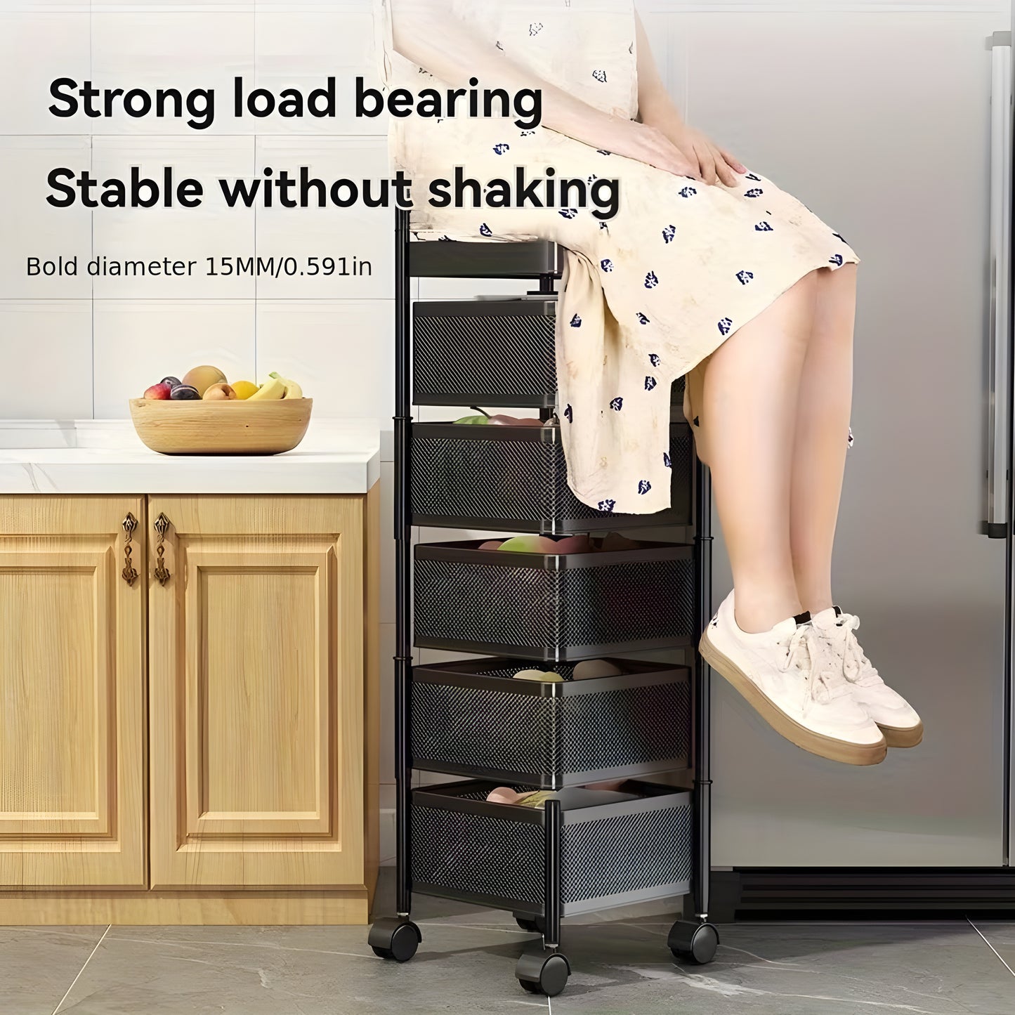 Multipurpose Kitchen Storage Rack with Wheels